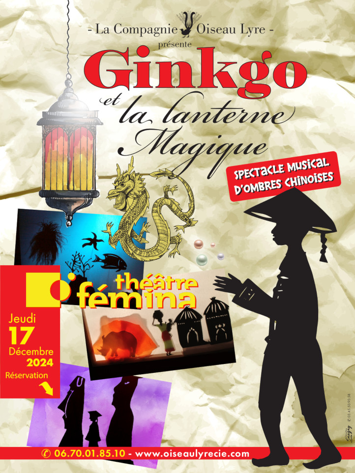 photographie extraite du spectacle Ginkgo et la lanterne magique, affiche du spectacle